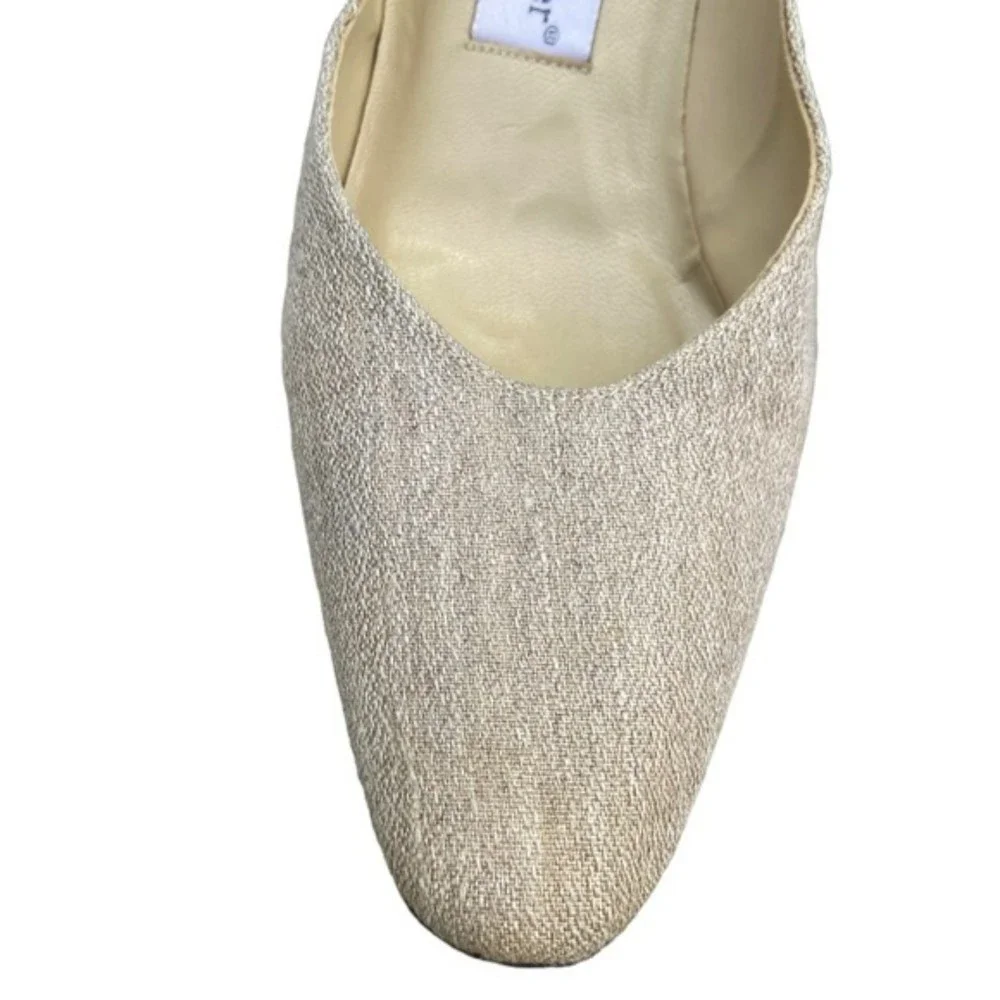 Etienne Aigner Beige Fabric Taylor Heels - Picture 4 of 10